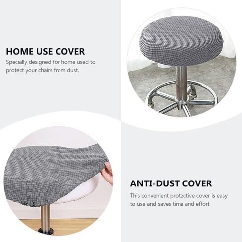 Alipis Elastic Round Stool Cover, Blue Polyester, 11.81 Inch, Easy to Install, Comfortable and Cushioned, Protective for Dining Room, Kitchen, Office, Bar Stool Covers, Round Chair Cushions in Saudi Arabia