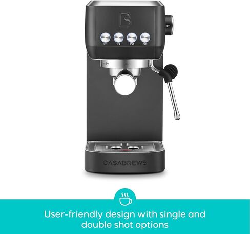 CASABREWS 3700 Essential Stainless Steel Espresso Machine with Steam Wand | 20-Bar Italian Pump, Powerful Steam Wand, 43.9oz Removable Water Tank, Compact Espresso Maker for Home, Cappuccino & Latte in Kuwait