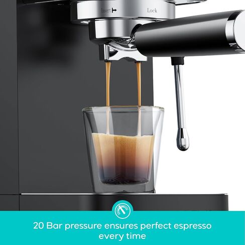 CASABREWS 3700 Essential Stainless Steel Espresso Machine with Steam Wand | 20-Bar Italian Pump, Powerful Steam Wand, 43.9oz Removable Water Tank, Compact Espresso Maker for Home, Cappuccino & Latte in Kuwait