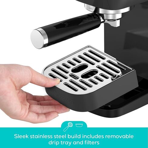 CASABREWS 3700 Essential Stainless Steel Espresso Machine with Steam Wand | 20-Bar Italian Pump, Powerful Steam Wand, 43.9oz Removable Water Tank, Compact Espresso Maker for Home, Cappuccino & Latte in Kuwait