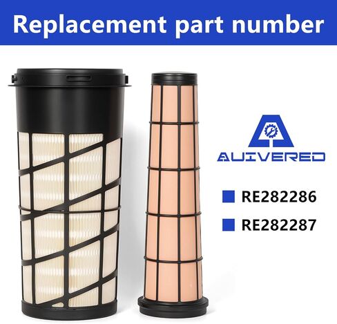 RE282286 RE282287 مجموعة مرشح الهواء الداخلية والخارجية - ملائمة لجون ديري 318D 319D 320D 323D 5045D 5045E 5050E 5055E 5060E 5065E 5075E 5075EF 5055E in Saudi Arabia
