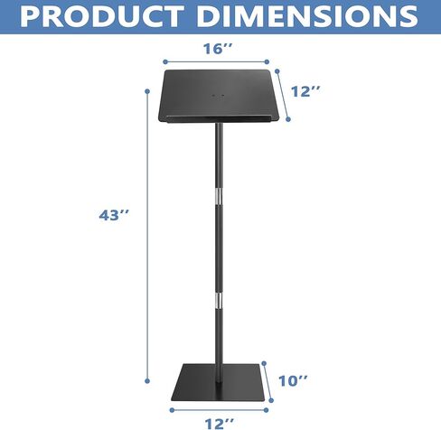 منصة المنصة ، المحاضرات والمنصة ، المنصة الأكريليك ، حامل المنصة المحمولة ، زوايا قابلة للتعديل مع قاعدة معدنية ، منصة للفصول الدراسية ، الكنيسة ، حفلات الزفاف ، الكلام ، 16 "L x 12" W × 42.5 "H ، Clear in Kuwait