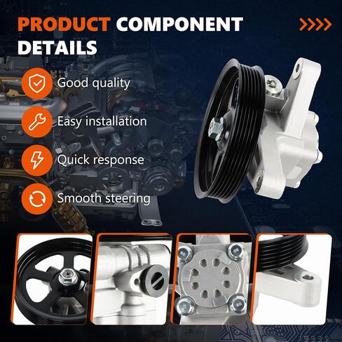 21-5494 Power Steering Pump with Pulley Fits for 2008-2012 Accord 3.5L for 2009-2011 Pilot for 2012 Crosstour EX 3.5L for 2012 Crosstour EX-L 3.5L V6 Replace OE 56110R70A11 56110R70A12 in Saudi Arabia