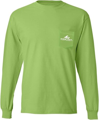 Koloa Surf Classic Wave Long Sleeve Pocket Tees-Thert Cotton Thirts S-5XL in Kuwait