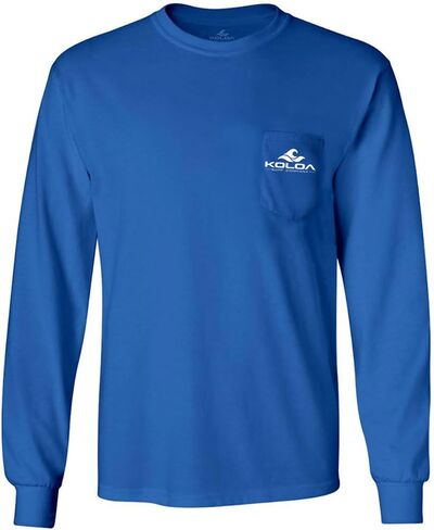 Koloa Surf Classic Wave Long Sleeve Pocket Tees-Thert Cotton Thirts S-5XL in Kuwait