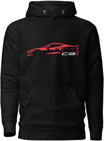 2024 Hoodie Car Car Sports لسائقي Vette Torch Red Silhouette Silhouette مخصص in Saudi Arabia