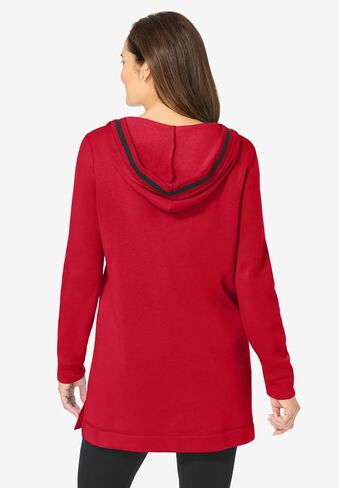 Woman Within Plus Size V-Neck Hoodie Sweatshirt in Saudi Arabia