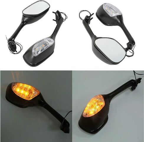 TCT-MOTORPARTS Carbon Rear View Mirrors w/LED Turn Signal Fit For Suzuki GSXR1000 2005-2016; GSXR600/ GSXR750 2006-2024 in Kuwait