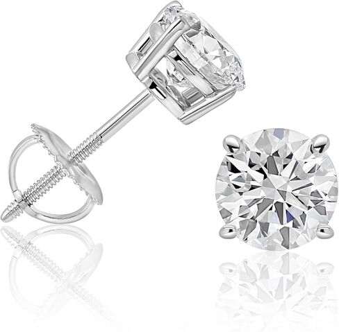 من 1 إلى 5 قيراط في أقراط مسمار الماس الماسي للنساء والرجال-معتمدة من IGI ، مقطوع دائري ، ألوان D/E ، وضوح VS1-VS2 ، الذهب الأبيض والأصفر 14K ، الظهر المسمار ، المصنوع في الولايات المتحدة الأمريكية in Kuwait