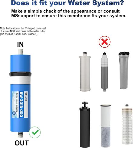 Reverse Osmosis Membrane 100 GPD 11.75"x1.75" RO Membrane Water Filter Replacement Fits Standard for Under Sink RO Drinking Water Filter Filtration Purifier System in Saudi Arabia