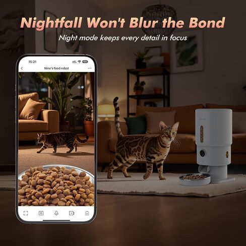 Automatic Cat Feeder - 5L Timed Cat Food Dispenser, Keep Dry Food Fresh, Stainless Steel Food Bowl, 1-6 Meals per Day, 1-16 Portions, 10s Voice, Auto Pet Feeder for Cats and Small Dogs in Saudi Arabia