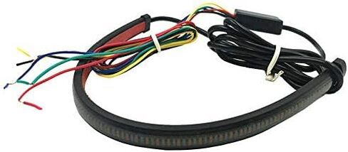 انعطاف الإشارة ضوء الدراجة النارية LED LED شريط الفرامل أضواء مرنة 200 مم 12-24V الإيقاف (العنبر+الأحمر) in Saudi Arabia
