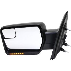 Kool Vue Driver Side Power Heated Mirror for Ford F-150 2011-2014 Manual Fold With Signal Light & Spotter Glass; Without Memory & Puddle Lamp Textured in Kuwait