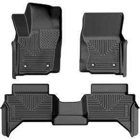 Husky Liners Weatherbeater Floor Mats | Fits 2024-2025 Toyota Tacoma, Crew Cab & Double Cab | Front & 2nd Row, 3-pc Black - 94271 in Kuwait