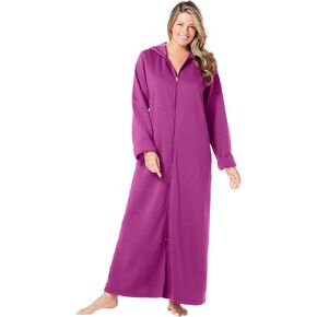 Dreams & Co. Plus Size Long Hooded Fleece Sweatshirt Robe in Kuwait