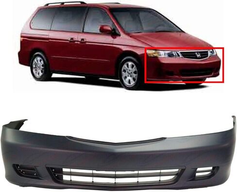 FitParts Compatible With Front Bumper Cover 1999-2004 Honda Odyssey EX LX EX-L Cargo Van. New, Primed and Ready for Paint. With Fog Light Holes. HO1000183 04711S0XA90ZZ 200 2001 2002 2003 in Kuwait