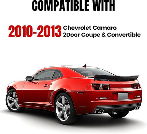 KUAFU Rear Spoiler Wing Compatible with 2010-2013 Chevrolet Camaro 2Door Coupe & Convertible Rear Trunk Lid Wing Spoiler Lip Black Plastic in Saudi Arabia