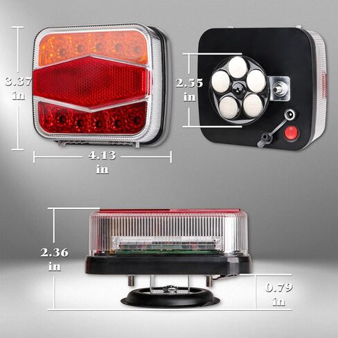 2PCS Wireless LED Trailer Lights Kit with 7 Pin Plug & Magnetic Base, Rechargeable Towing Light for Trailers, RVs, SUVs, and Boats in Saudi Arabia