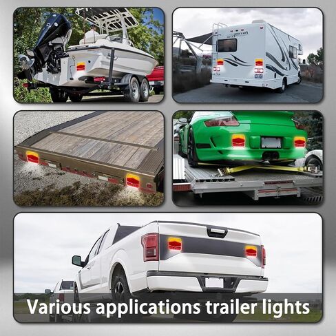 2PCS Wireless LED Trailer Lights Kit with 7 Pin Plug & Magnetic Base, Rechargeable Towing Light for Trailers, RVs, SUVs, and Boats in Saudi Arabia