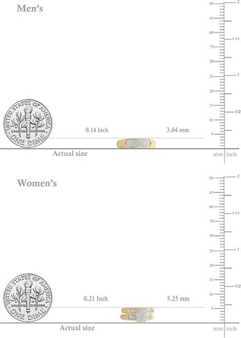 Dazzlingrock Collection Round White Diamond Square Micro Pave Wedding Trio Ring Set (0.30 ctw, Color I-J, Clarity I2-I3) in 18K Yellow Gold Plated Sterling Silver in Saudi Arabia