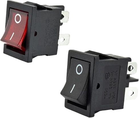 6A 250VAC KCD1-104 Rocker Switch 4pin On Off DPST 12V 220V Red Lamp Black Latching 15x21 Rocekr Switch(Red Lamp,ON-Off_NO Light) in Saudi Arabia