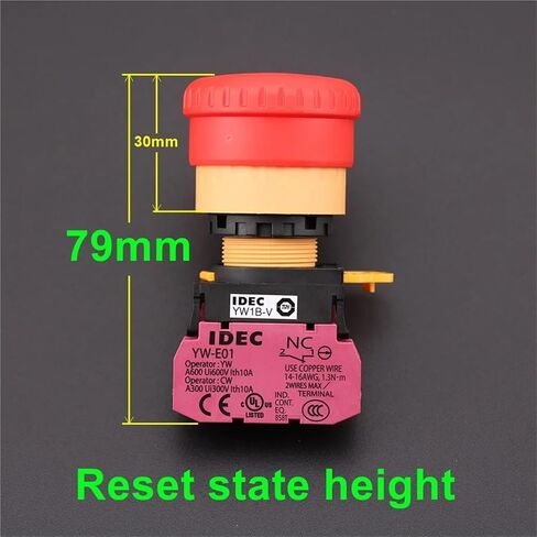 1pcs Applicable to Elevator Emergency Stop Button Switch YW-E01 YW-E10 YW1B-V Contact Normally Open Normally Closed(Type C) in Saudi Arabia