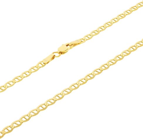 Nuragold 14k Real Yellow Gold Solid Mariner 3mm Chain Anchor Link Bracelet (7"-9") Italian Jewelry for Men & Women in Saudi Arabia