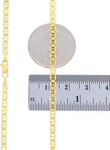 Nuragold 14k Real Yellow Gold Solid Mariner 3mm Chain Anchor Link Bracelet (7"-9") Italian Jewelry for Men & Women in Saudi Arabia