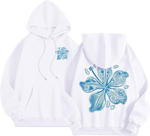 هوديز الوردي للنساء 2025 Teen Girls Graphic Hoodie Long Longe Sweatshirts Preppy Tops Y2K مع جيوب in Saudi Arabia