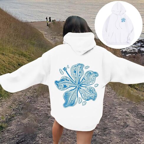 هوديز الوردي للنساء 2025 Teen Girls Graphic Hoodie Long Longe Sweatshirts Preppy Tops Y2K مع جيوب in Saudi Arabia