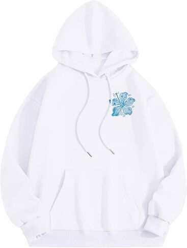 هوديز الوردي للنساء 2025 Teen Girls Graphic Hoodie Long Longe Sweatshirts Preppy Tops Y2K مع جيوب in Saudi Arabia