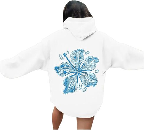 هوديز الوردي للنساء 2025 Teen Girls Graphic Hoodie Long Longe Sweatshirts Preppy Tops Y2K مع جيوب in Saudi Arabia