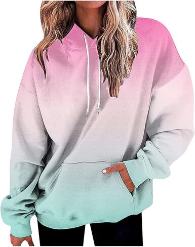 Hoodies for Women Y2k Pullover Fleece Sweaters Long Sleeve Hooded Sweatshirts with Pocket Fall Fashion 2025 in Saudi Arabia