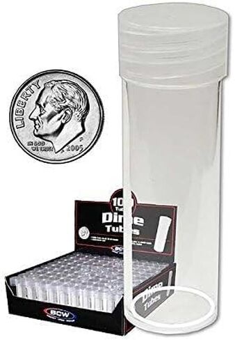 BCW Dime Coin Storage Tubes - 100 ct in Saudi Arabia