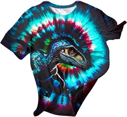 Kids Animal Tie Dye Shirt for Boys Girls Size 5-12 in Saudi Arabia