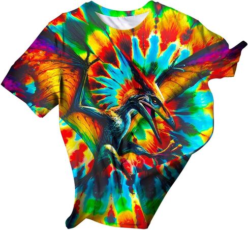 Kids Animal Tie Dye Shirt for Boys Girls Size 5-12 in Saudi Arabia