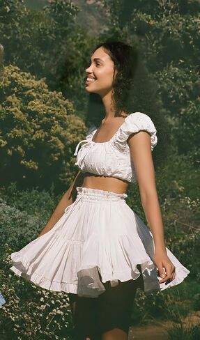 تنانير Hafailia Boho للنساء المصغر - Skorts Skorts Skorts متدفق مع شورتات تحت 2025 Summer Trendy in Kuwait