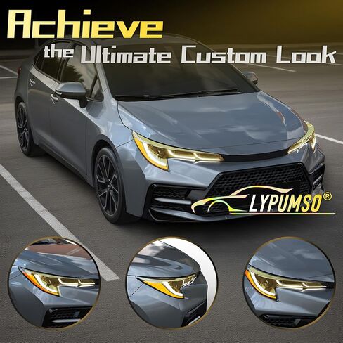 Lypumso 16 × 60 بوصة المصباح الخلفي للسيارة صبغة الفينيل ، لفة ملصقات أضواء الضباب اللاصقة لفة لفة أضاءة السيارة حماية تغطية (أسود) in Kuwait