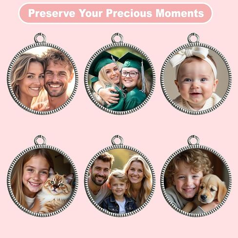 Custom Photo Charm with Picture Personalized Text Coin Family Bead Gift f/Mother Girlfriend Wife Mother's Day Gift in Saudi Arabia