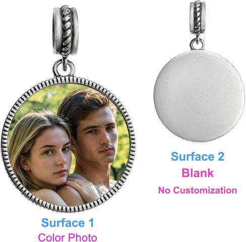 Custom Photo Charm with Picture Personalized Text Coin Family Bead Gift f/Mother Girlfriend Wife Mother's Day Gift in Saudi Arabia
