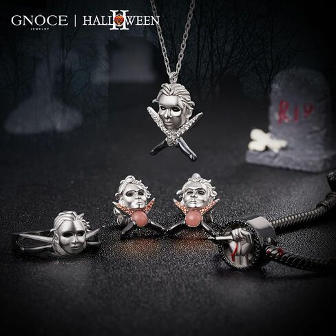 GNOCE HALLOWEEN II قلادة سحر سحر للنساء ، S925 Sterling Silver Dangle Charms للزوجة ، يوم عيد الحب ، مجوهرات عيد الهالوين in Saudi Arabia