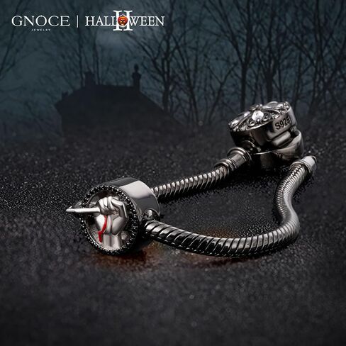 GNOCE HALLOWEEN II قلادة سحر سحر للنساء ، S925 Sterling Silver Dangle Charms للزوجة ، يوم عيد الحب ، مجوهرات عيد الهالوين in Saudi Arabia