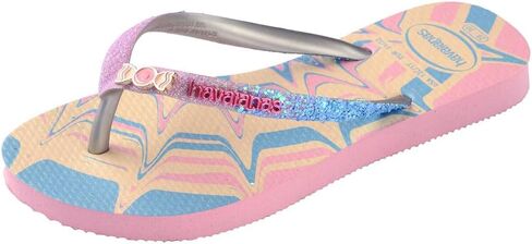 Havaianas Kids Slim Glitter Flop Flops - الصنادل الصيفية للأطفال للفتيات - الزبد ، 3y طفل كبير in Saudi Arabia