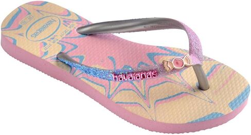 Havaianas Kids Slim Glitter Flop Flops - الصنادل الصيفية للأطفال للفتيات - الزبد ، 3y طفل كبير in Saudi Arabia