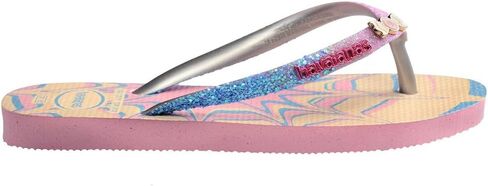 Havaianas Kids Slim Glitter Flop Flops - الصنادل الصيفية للأطفال للفتيات - الزبد ، 3y طفل كبير in Saudi Arabia