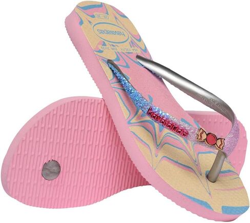 Havaianas Kids Slim Glitter Flop Flops - الصنادل الصيفية للأطفال للفتيات - الزبد ، 3y طفل كبير in Saudi Arabia