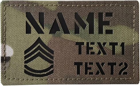 مخصص MC Camo IR US Rank Rank id id Blood نوع العلامات Ir Flag Patch (E5 Sergeant) in Kuwait