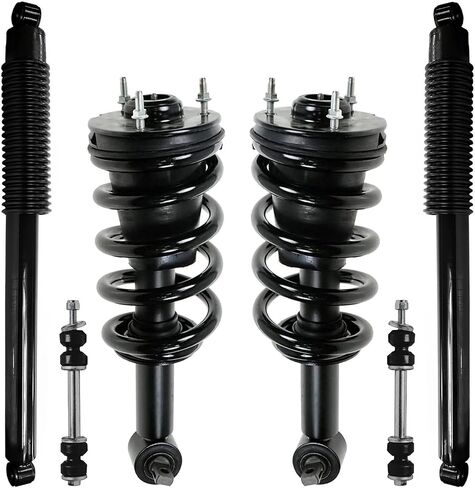 Detroit Axle - Struts Shocks Kit for 2007-2013 Chevrolet GMC Silverado Sierra 1500 ، 2 Struts Fronts Coil Spring 2 Rack Shock Extorbers 2 Front Sway Bar Links 2009 2000 2012 2012 Replication in Saudi Arabia