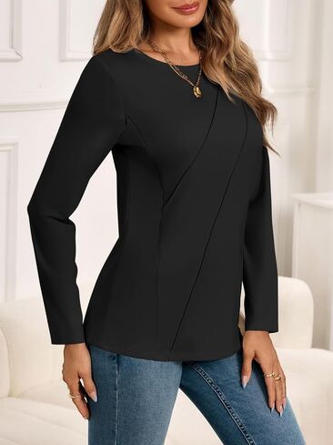 Yousify Womens Long Sleeve Pursing Dorts Zipper Maternity Tunic Tunic Tunic Tops Seam Resparnancy in Kuwait