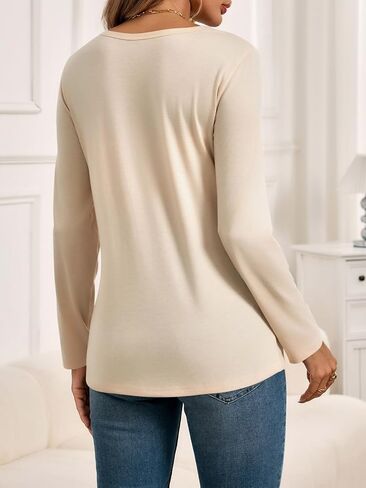 Yousify Womens Long Sleeve Pursing Dorts Zipper Maternity Tunic Tunic Tunic Tops Seam Resparnancy in Saudi Arabia